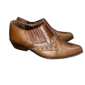 Paolo Fellicce Leather Ankle Boots Brown Vintage Western Minimalist 9 1/2 D